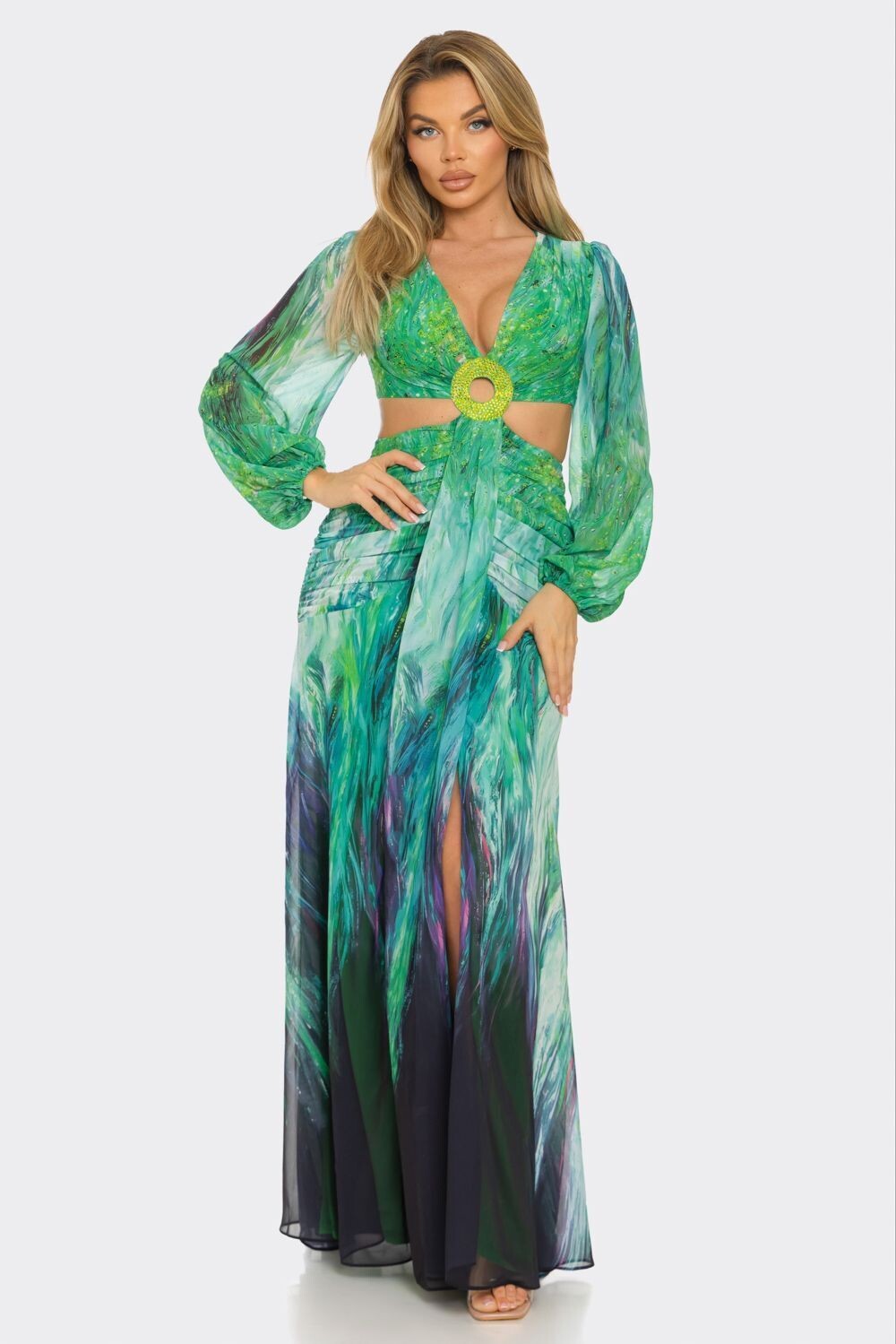 The Jessica Flowy Jeweled Dress