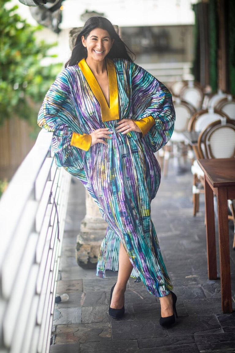 The Dubai Leather Trim Kaftan