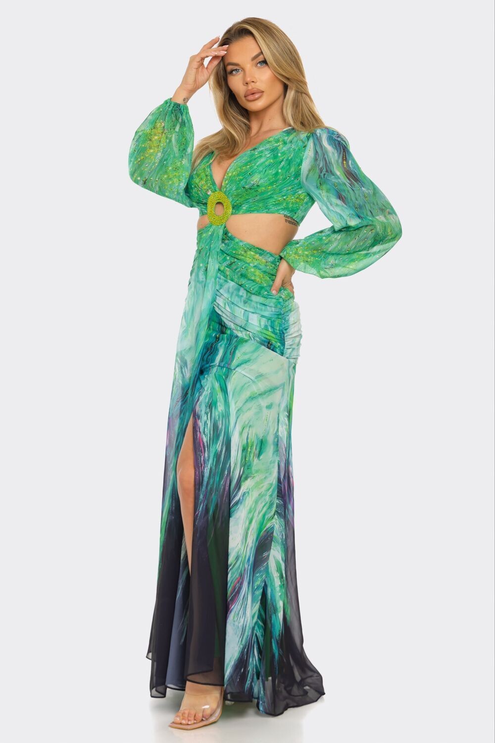 The Jessica Flowy Jeweled Dress