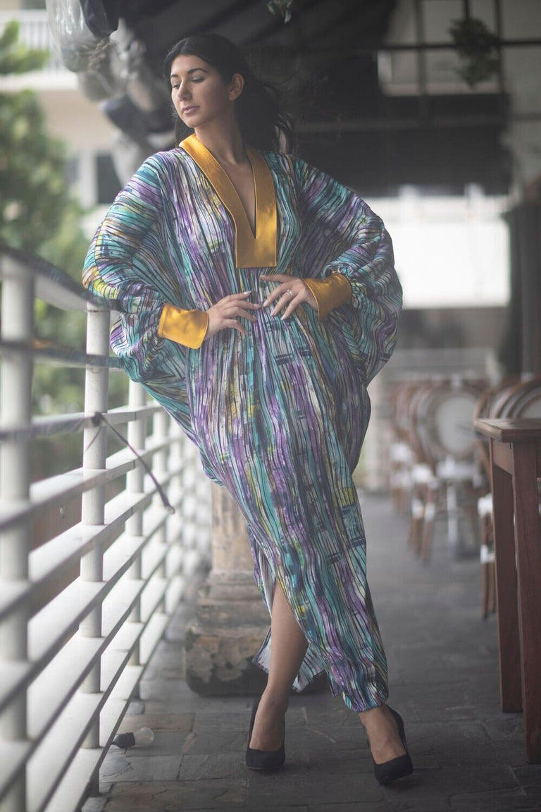 The Dubai Leather Trim Kaftan