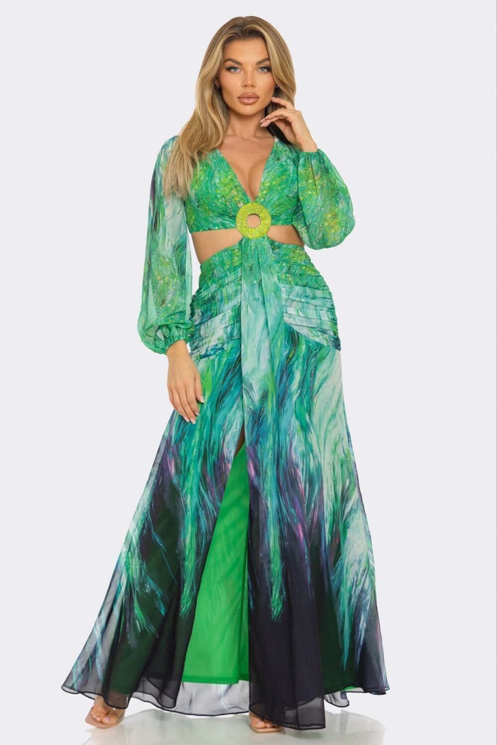 The Jessica Flowy Jeweled Dress