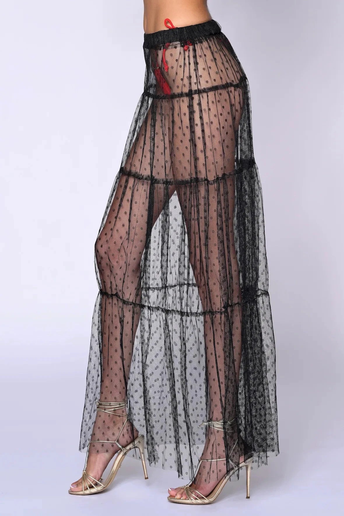 The Polka Dot Mesh Skirt - Belledamour.com