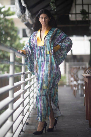 The Dubai Leather Trim Kaftan