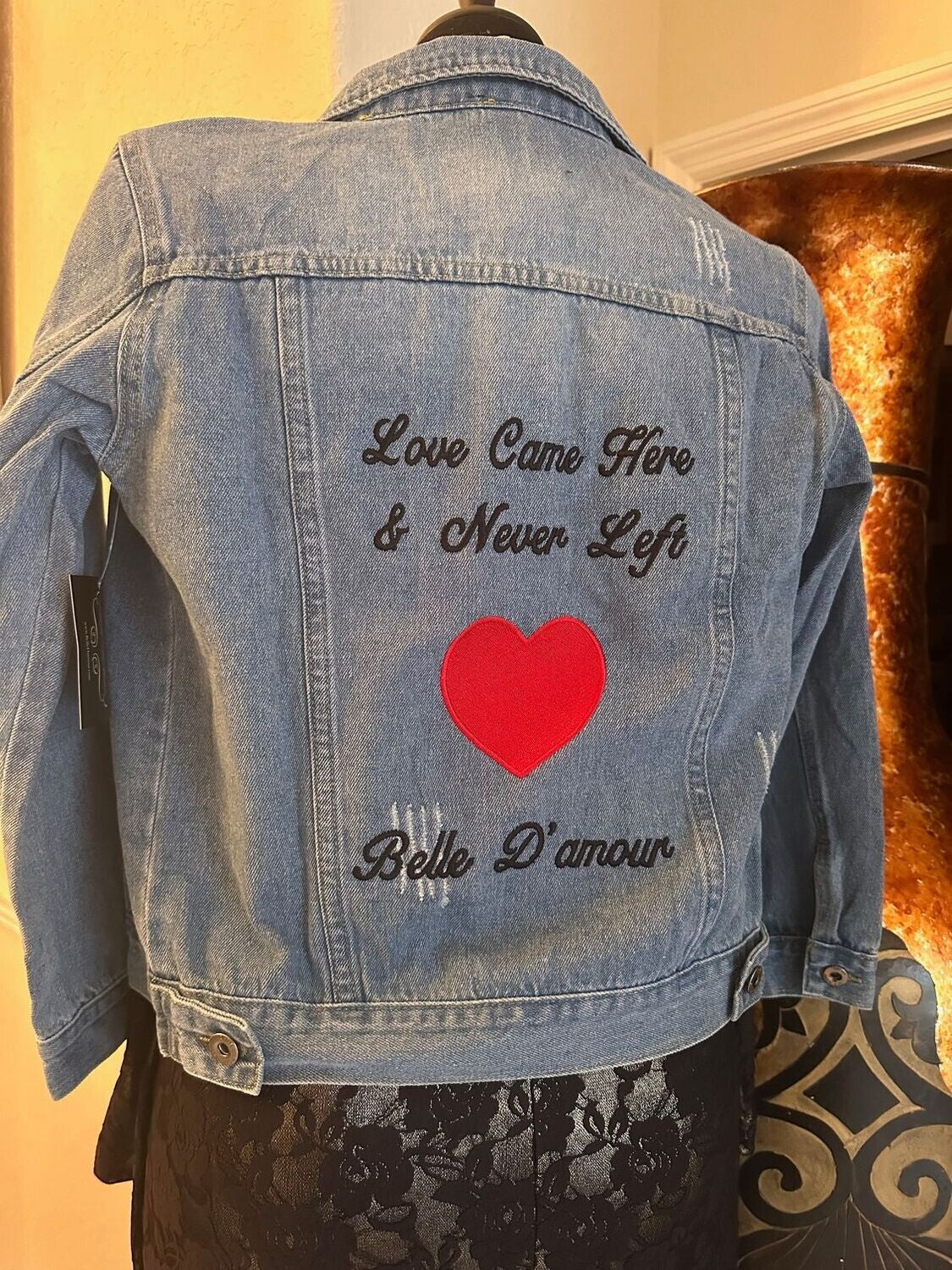 Love Embroidered Denim Jacket