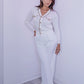 Ribbed Cardigan Adorned With Gold Chains And Gold Buttons