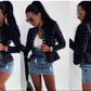 Faux Leather Jacket With Gold Buttons, Zip Front Close Military Style. Stunning!