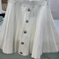The Linda Gold Buttoned Pleated Skirt