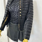 Faux Leather Jacket With Gold Buttons, Zip Front Close Military Style. Stunning!