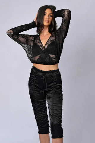 All Over Ruched Capris