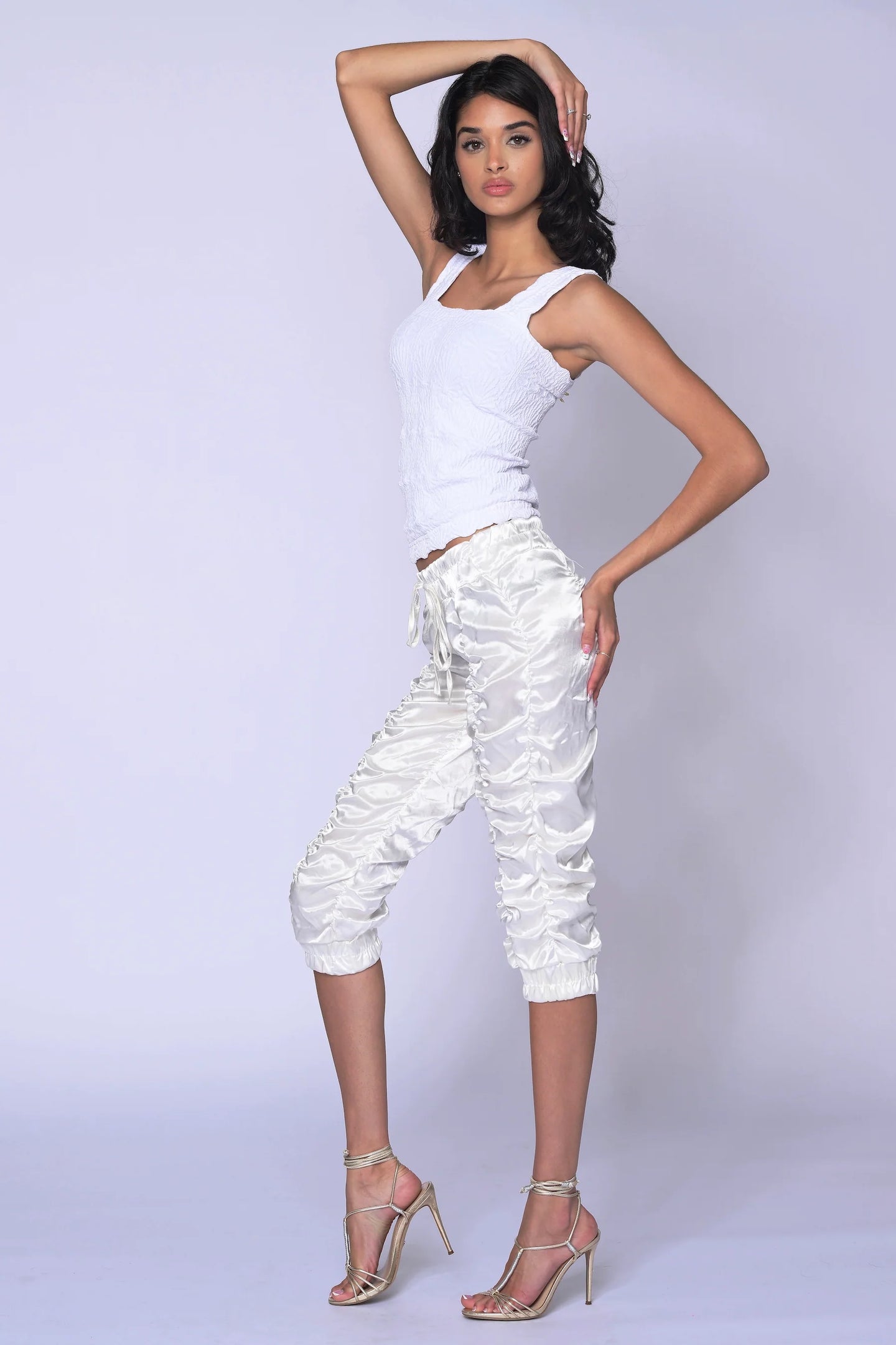 All Over Ruched Capris