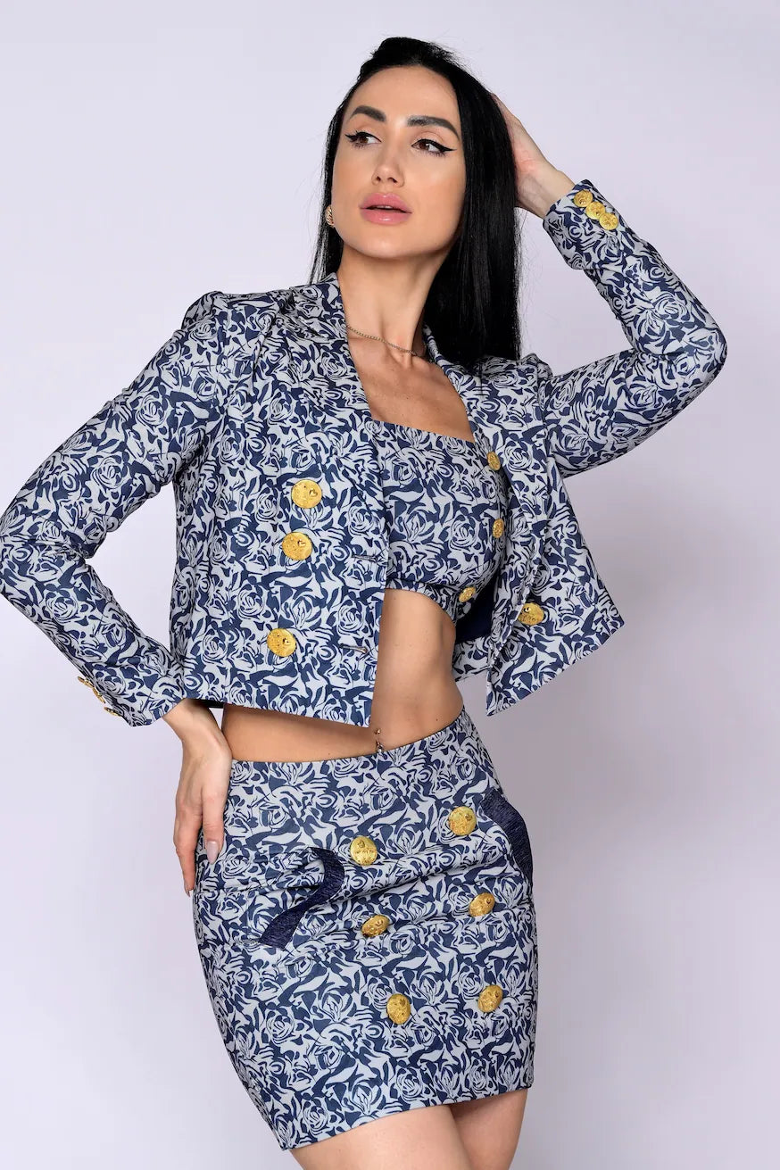The Corinne Cropped Double Breasted Jacket