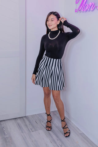 Striped knit skirt