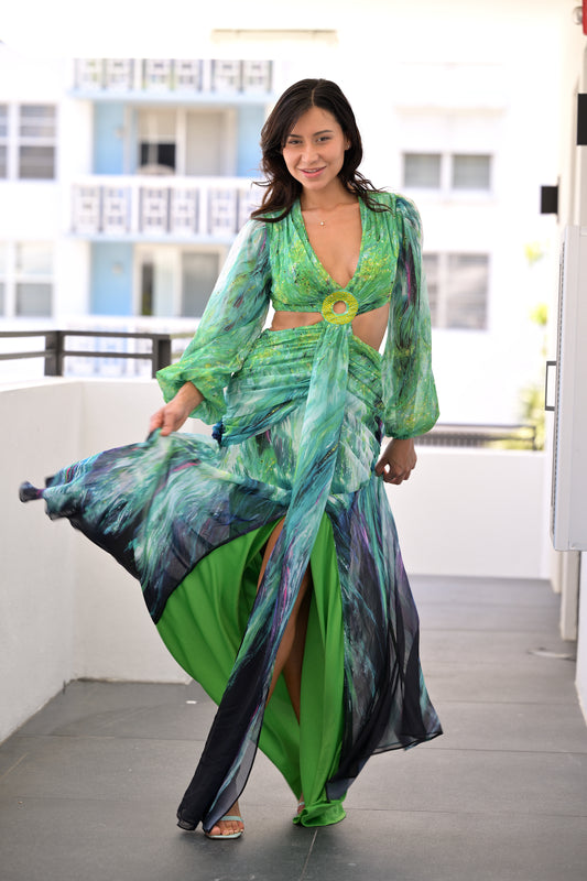 The Jessica Flowy Jeweled Dress
