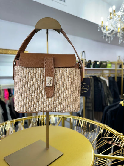 The Mini Rattan Leather Handbag