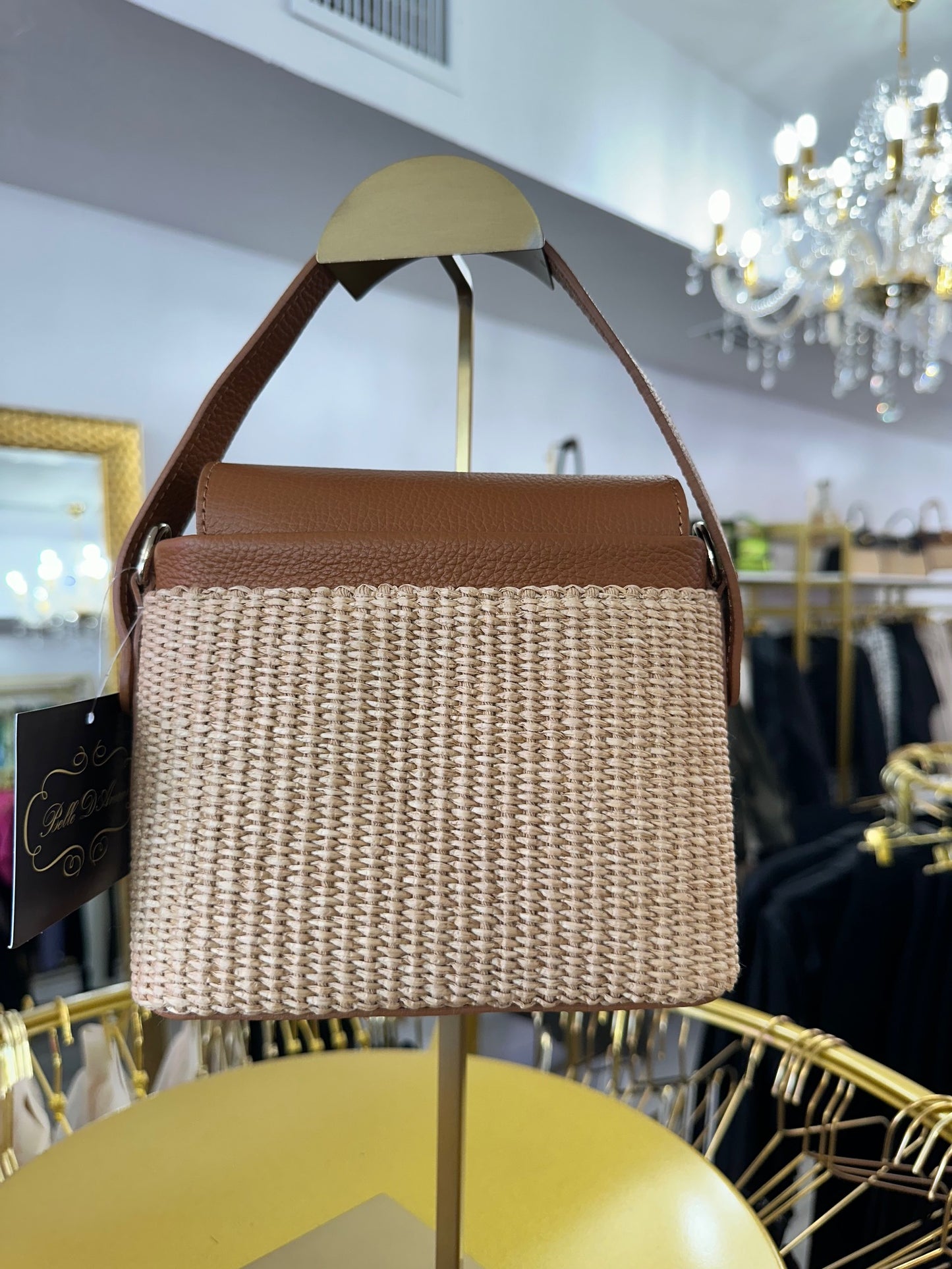 The Mini Rattan Leather Handbag