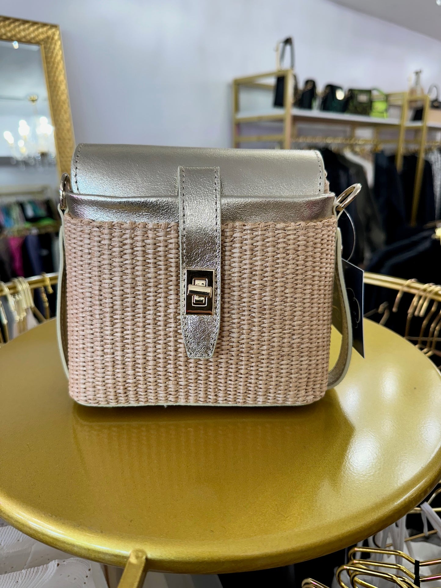 The Mini Rattan Leather Handbag