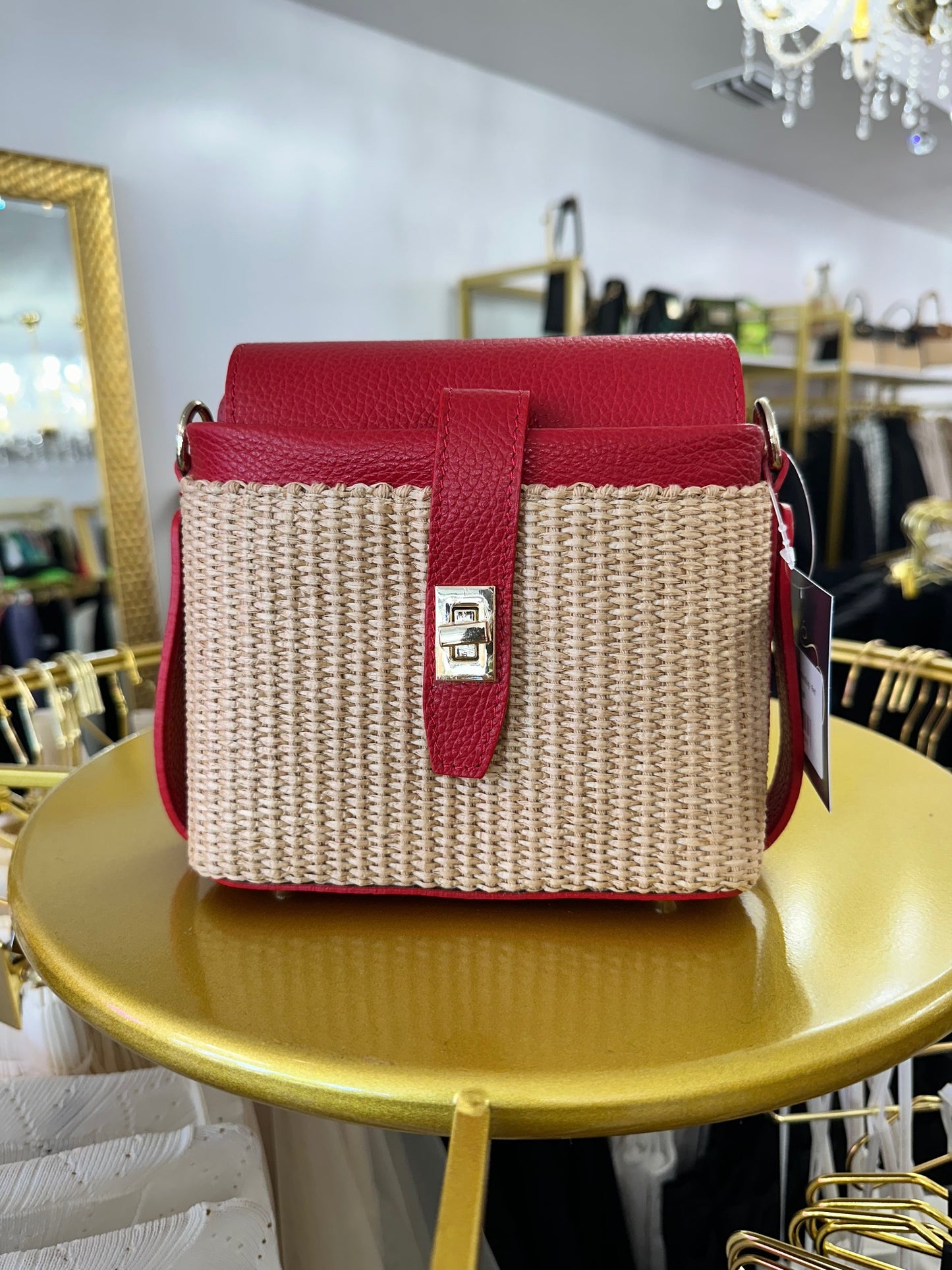 The Mini Rattan Leather Handbag