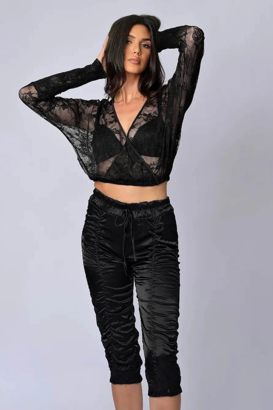 All Over Ruched Capris - Belledamour.com