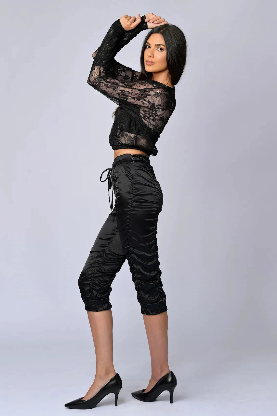 All Over Ruched Capris - Belledamour.com