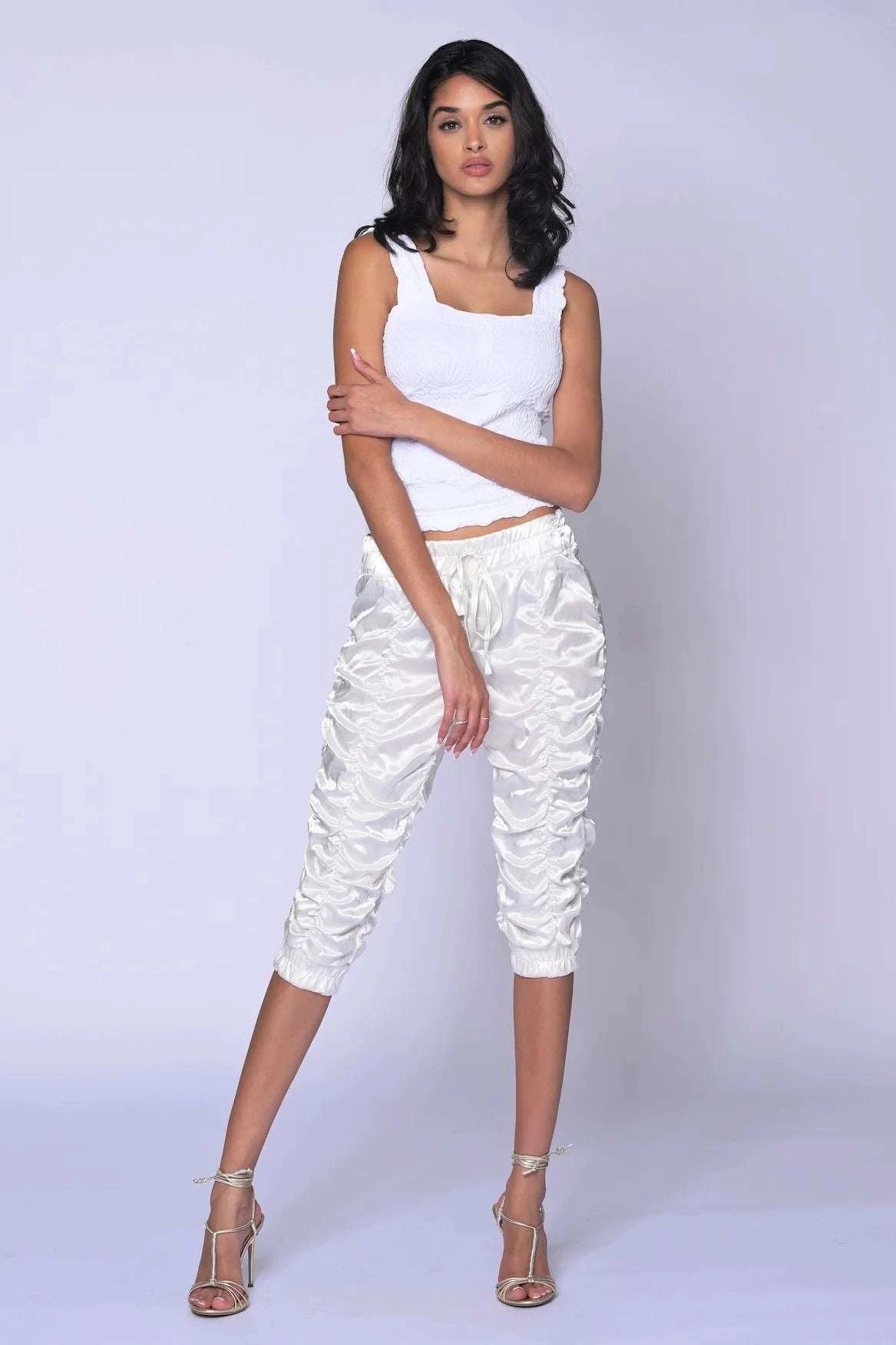All Over Ruched Capris - Belledamour.com