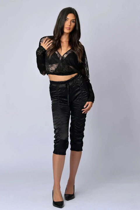 All Over Ruched Capris - Belledamour.com