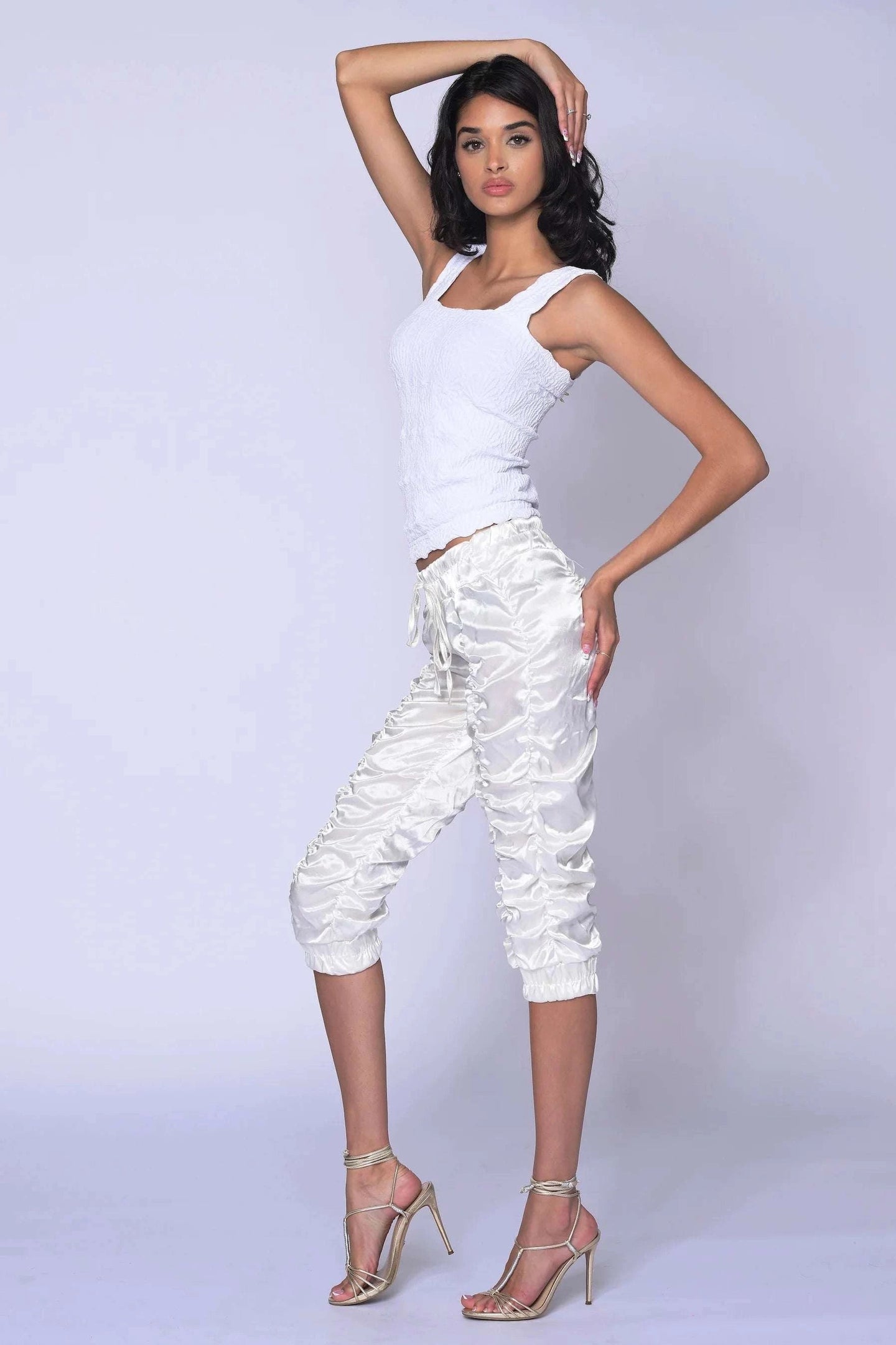All Over Ruched Capris - Belledamour.com