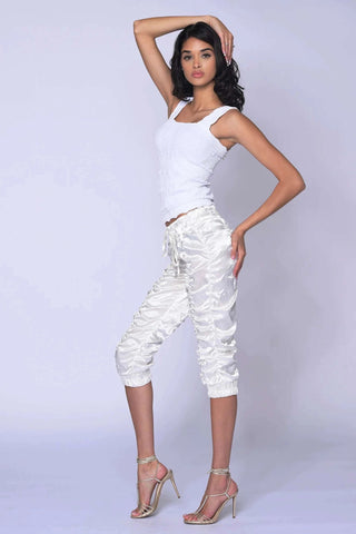 All Over Ruched Capris - Belledamour.com