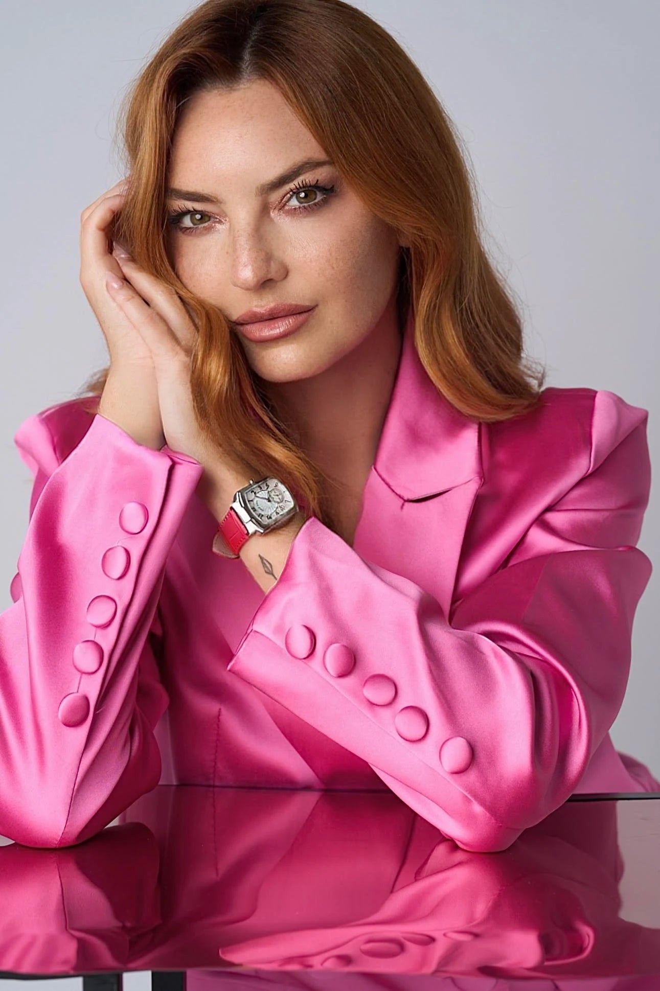 Side profile of The Paris Suit highlighting the tailored fit and chic silhouette.