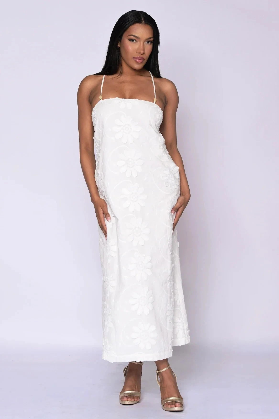 The Allessia Lace-Up Maxi Dress - Belledamour.com