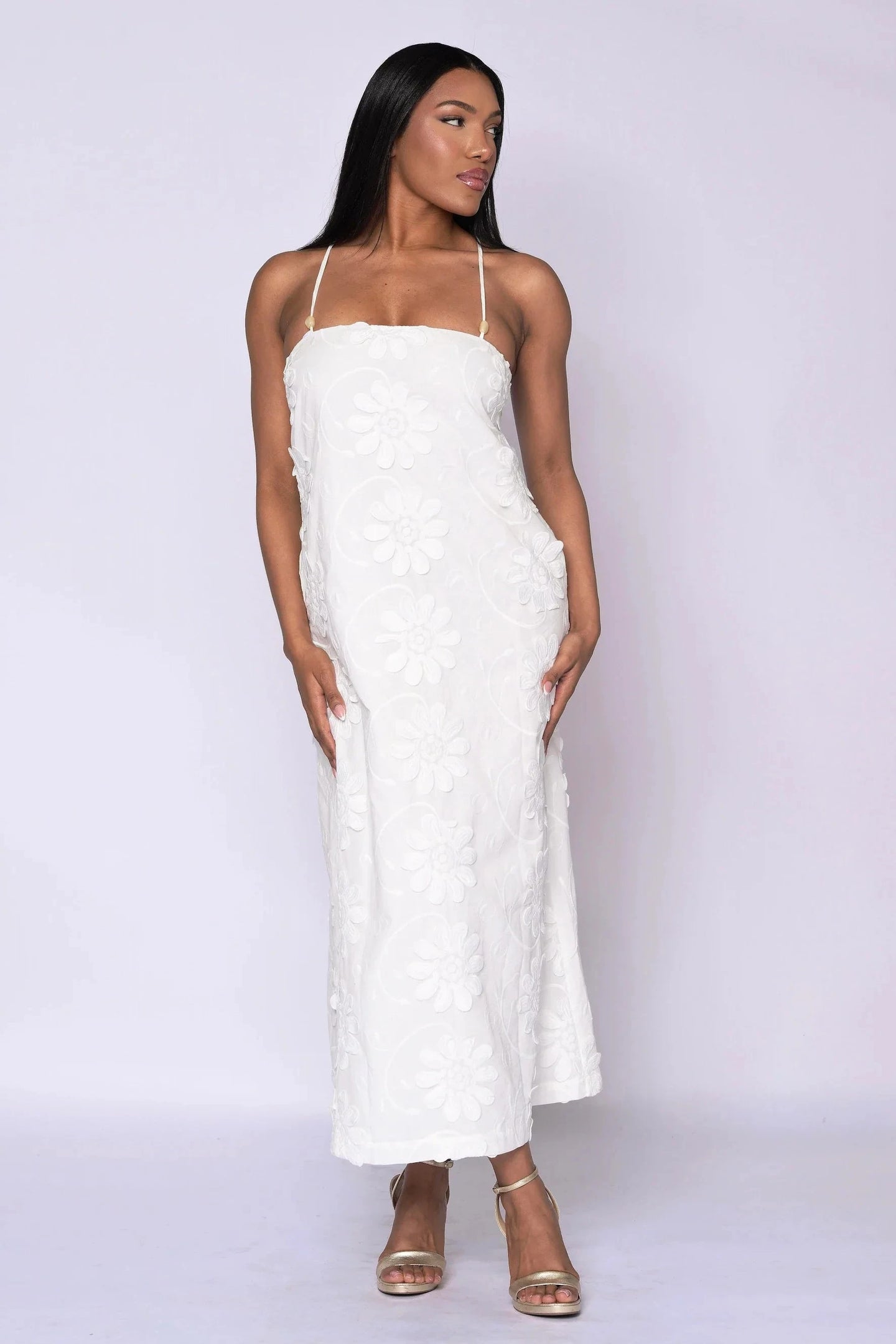 The Allessia Lace-Up Maxi Dress - Belledamour.com