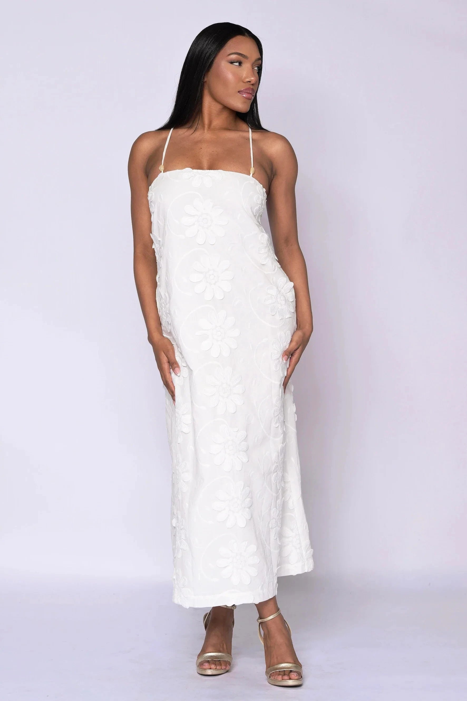 The Allessia Lace-Up Maxi Dress - Belledamour.com