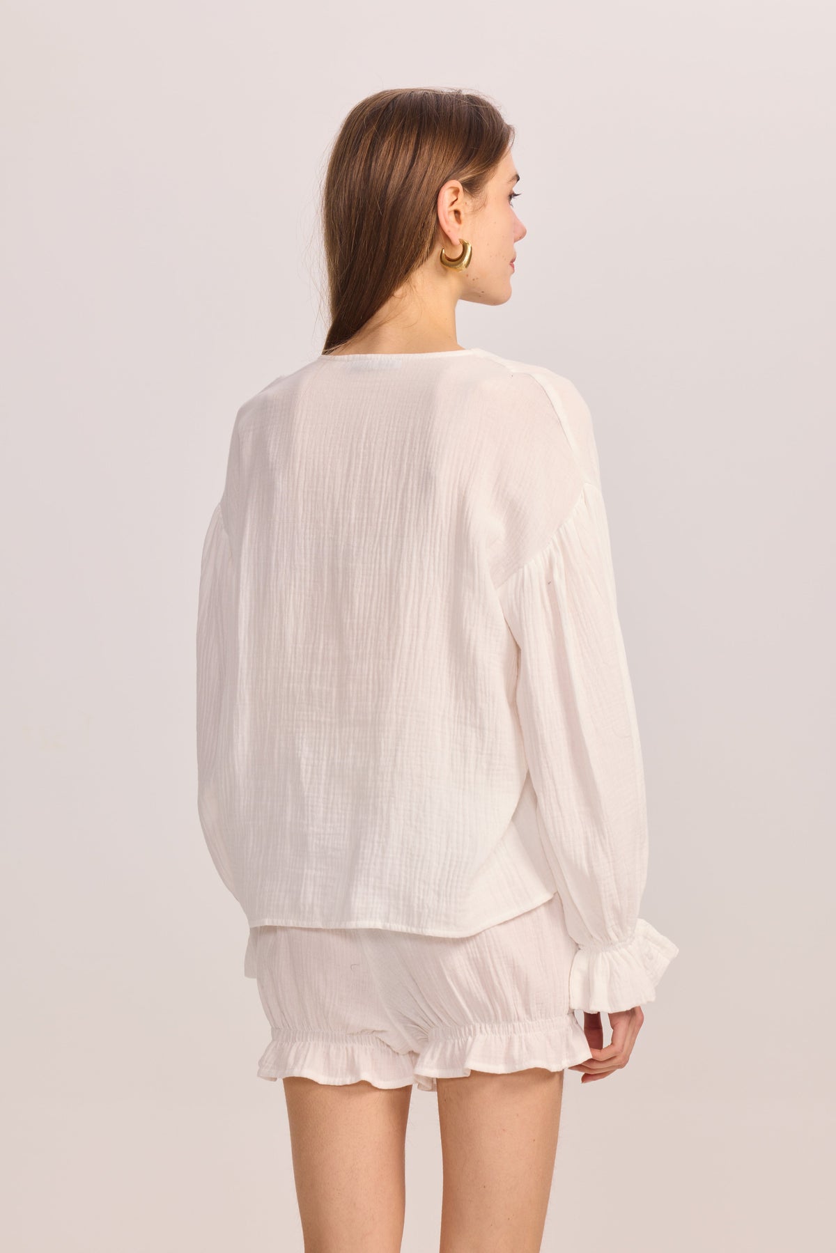 The Cotton Gauze Button Down Shorts - Belledamour.com
