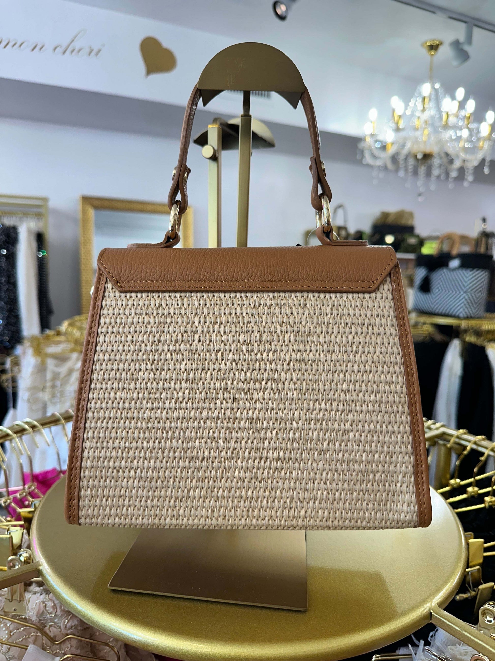 The Designer Raffia Leather Bag - Belledamour.com