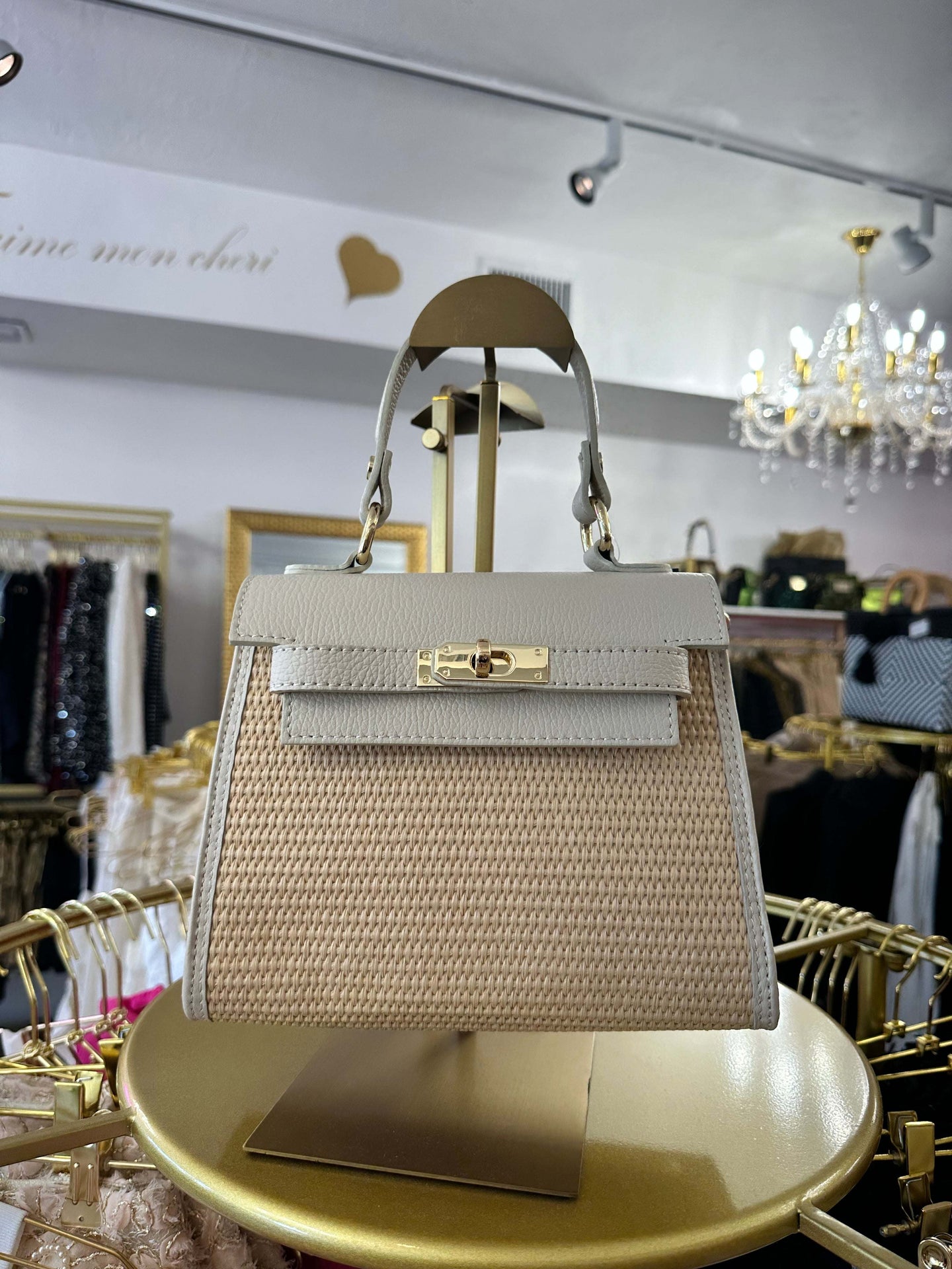 The Designer Raffia Leather Bag - Belledamour.com