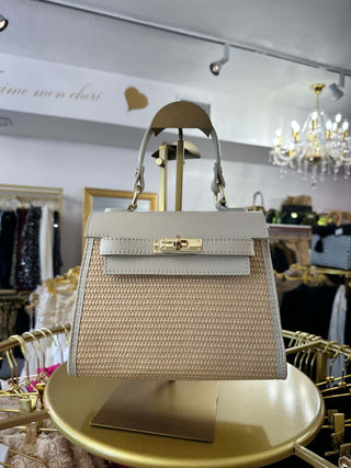 The Designer Raffia Leather Bag - Belledamour.com