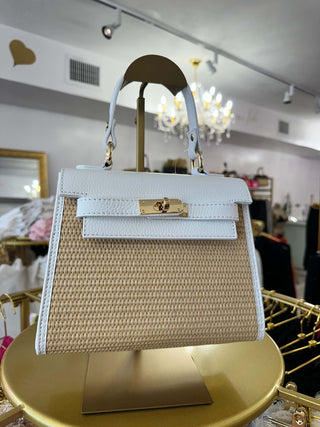 The Designer Raffia Leather Bag - Belledamour.com