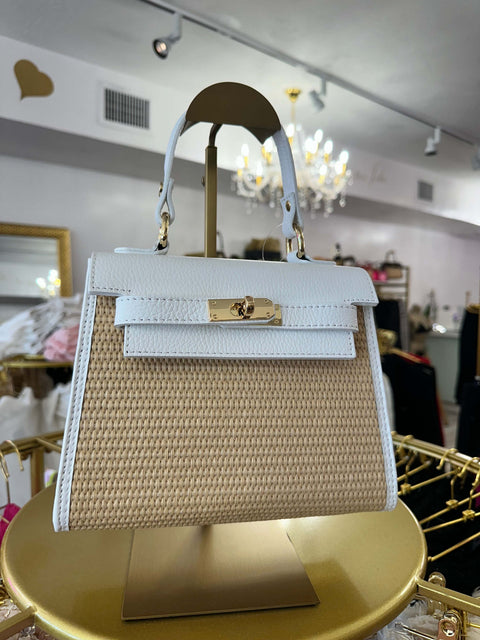 The Designer Raffia Leather Bag - Belledamour.com