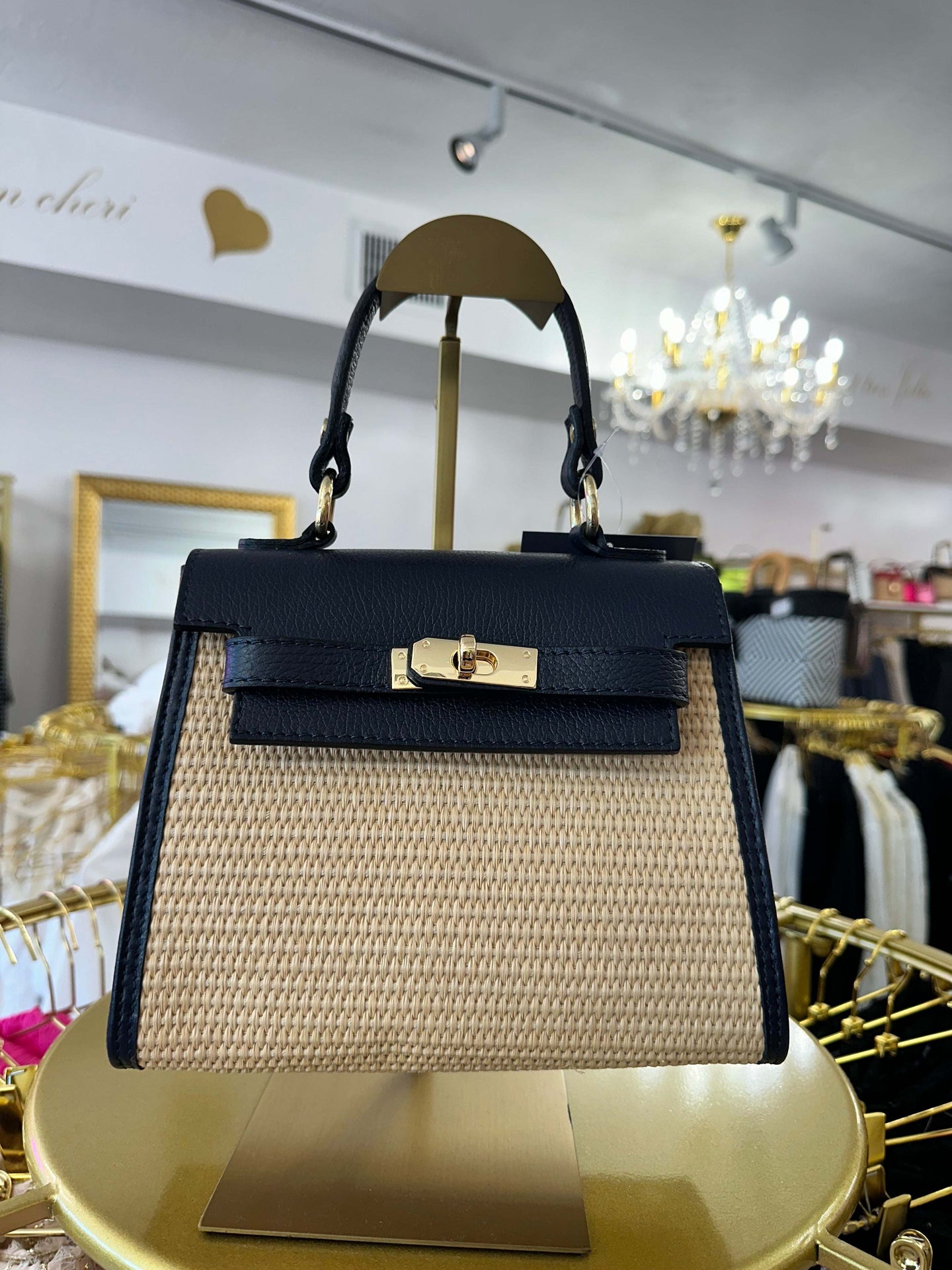The Designer Raffia Leather Bag - Belledamour.com