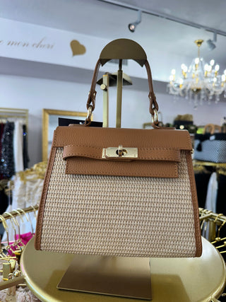 The Designer Raffia Leather Bag - Belledamour.com