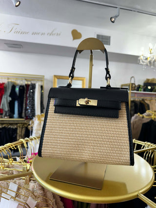 The Designer Raffia Leather Bag - Belledamour.com