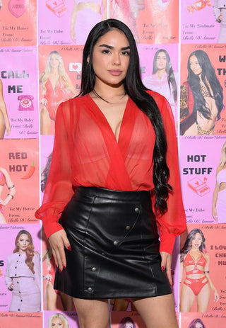 The Jackie Faux Leather Skirt - Belledamour.com