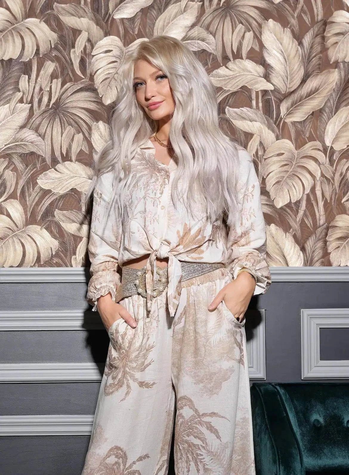 The Linen Luxe Tie Blouse - Belledamour.com