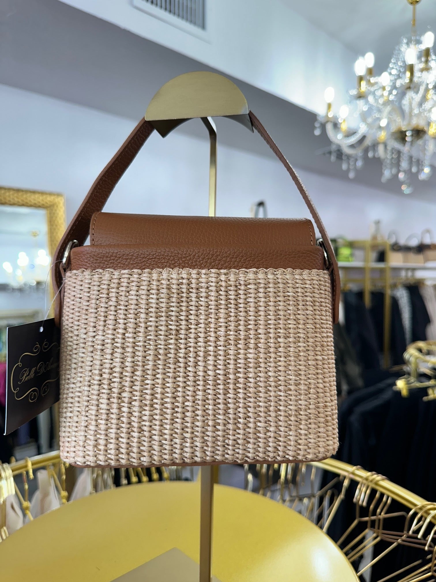The Mini Raffia Leather Handbag - Belledamour.com