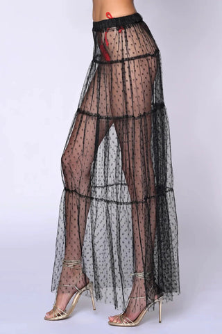 The Polka Dot Mesh Skirt - Belledamour.com