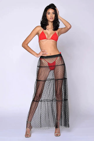 The Polka Dot Mesh Skirt - Belledamour.com