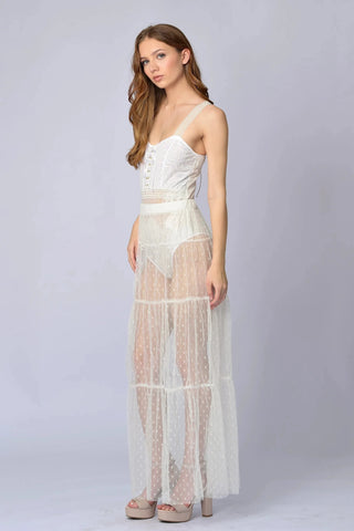 The Polka Dot Mesh Skirt - Belledamour.com