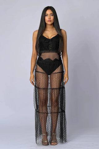 The Polka Dot Mesh Skirt - Belledamour.com