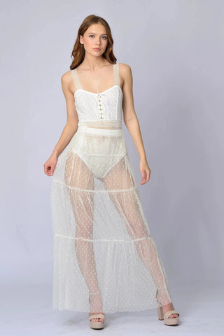 The Polka Dot Mesh Skirt - Belledamour.com