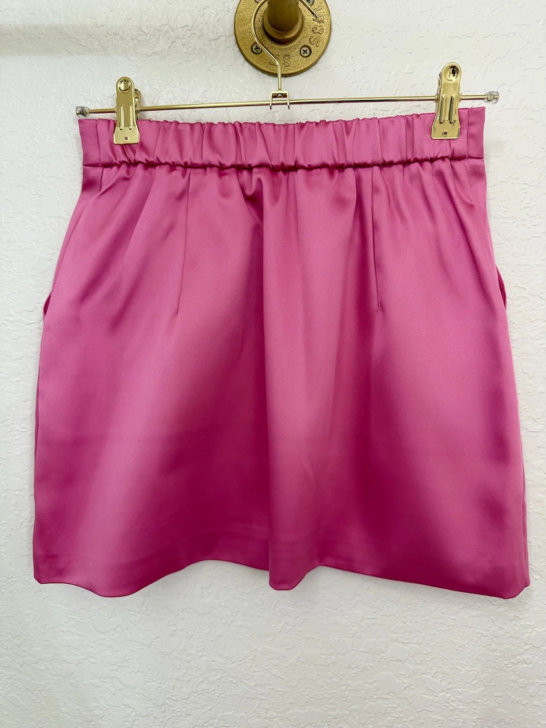 The Satin Candy Pink Skirt Suit - Belledamour.com