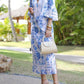 White & Blue Flower Dress